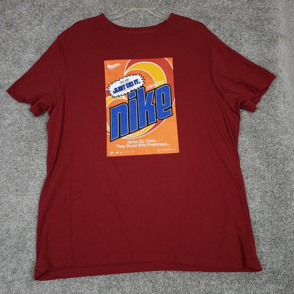 Nike Shirt Mens XL Red Ultra Drip Tide Parody 100% Cotton Crew Neck Pullover